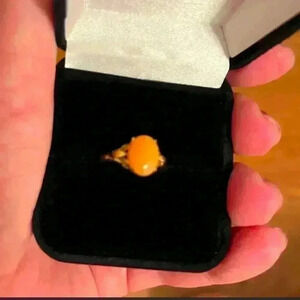 Coral Ring in 14k Yellow Gold in size 6.5